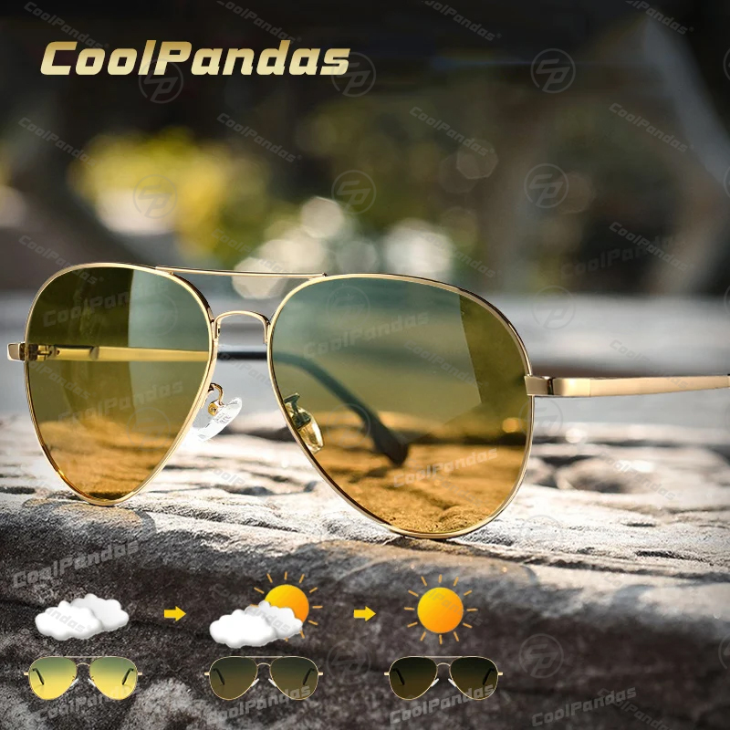 Sunglasses Aviator Polarized - 광변색 선글라스 남성 편광 항공 주야간