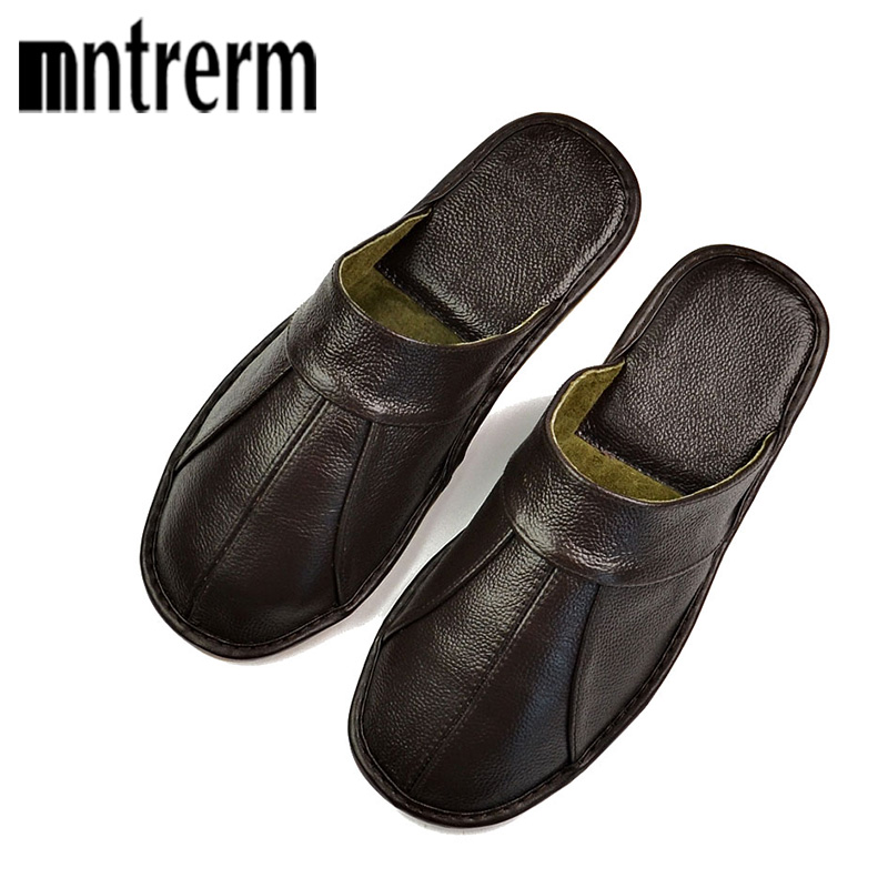 Flip Flop Leather Men - Mntrerm-봄 슬립온 남성 슬리퍼, 부드럽고 편안한