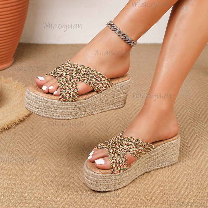 화려한 컬러의 직조 스트랩 에스파드리유 웨지 슬라이드  - Espadrille Slip On 리뷰 및 가격