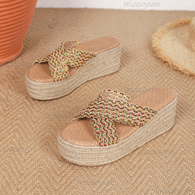 화려한 컬러의 직조 스트랩 에스파드리유 웨지 슬라이드  - Espadrille Slip On 리뷰 및 가격